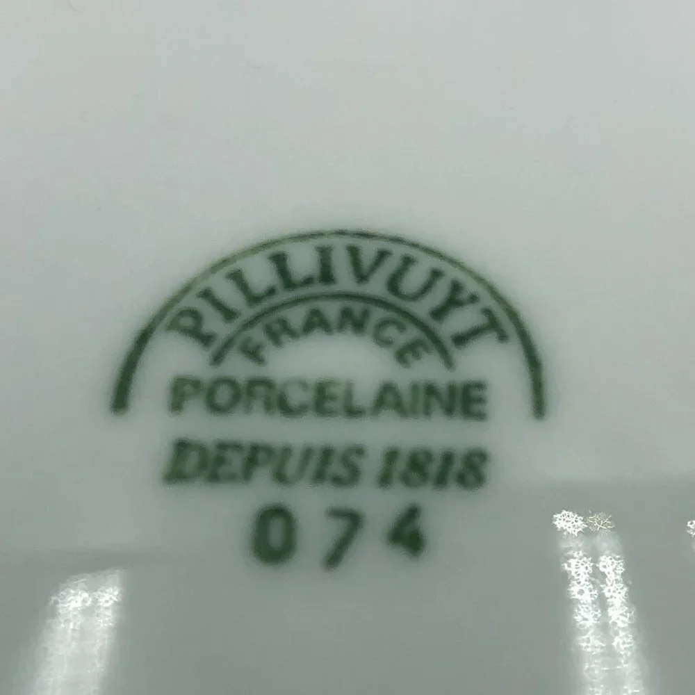 Pillivuyt France Porcelain White Divided Plates